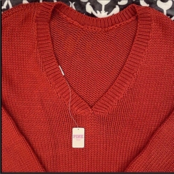Pink Victoria’s Secret BOYFRIEND V-NECK SWEATER - Picture 2 of 5